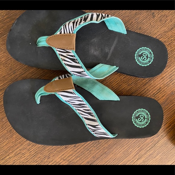 zebra print flip flops